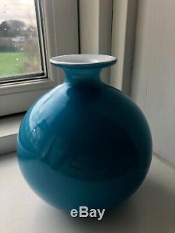 Holmegaard carnaby light blue Ball vase Per Lutken 1967 13 cm. Tall