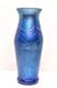 Huge 14 lundberg studio art glass Pulled Feather iridescent peacock vase Blue