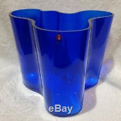 Iittala Aalto collector Cobalt blue vase 160mm made in Finland