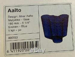 Iittala Glass Alvar Aalto Vase Collection 160 mm. Discontinued. NEW. Blue