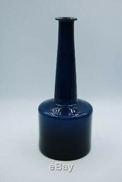 Iittala Timo Sarpaneva. Bottlevase In Petrol Blue. Signed