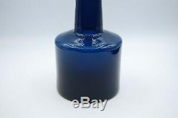 Iittala Timo Sarpaneva. Bottlevase In Petrol Blue. Signed