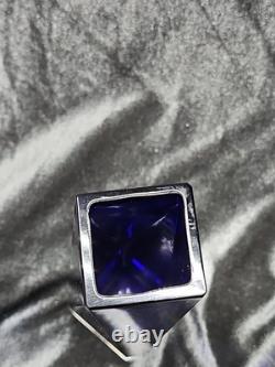 Imperlux Lead Crystal Cobalt Blue Vase Square
