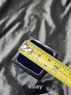 Imperlux Lead Crystal Cobalt Blue Vase Square