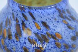 Important Michael Cohn Studio Art Glass Blue Tortoise Shell Vase 9 Tall 1979