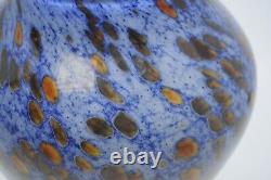 Important Michael Cohn Studio Art Glass Blue Tortoise Shell Vase 9 Tall 1979