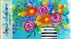 Impressionist Beginner Acrylic Painting Bohemian Flower Vase Live Tutorial Cacflowerart