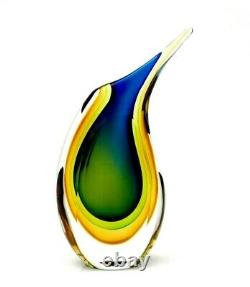 In Vogue Very Striking Murano Sommerso Submerged Triple Sommerso Art Glass Vase