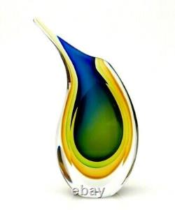 In Vogue Very Striking Murano Sommerso Submerged Triple Sommerso Art Glass Vase