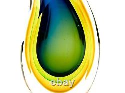 In Vogue Very Striking Murano Sommerso Submerged Triple Sommerso Art Glass Vase