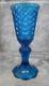 Indiana Glass Pedestal Vase Apothecary Jar Blue Diamond Pattern 10 3/4 Tall VTG