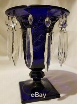 Ipswich Cobalt Blue Vase By Heisey with Prisms