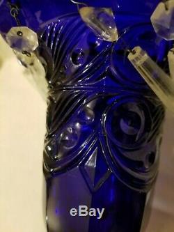 Ipswich Cobalt Blue Vase By Heisey with Prisms