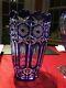 Irena cobalt 24% lead crystal vase made in Poland 14 inches high