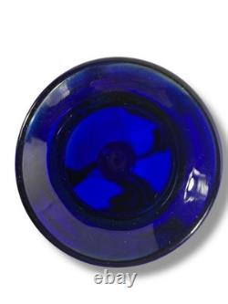 J. MacPherson Signed 1988 Cobalt Blue Studio Art Glass Vase 4¼