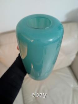 Jørgen Mortensen JM Vintage Rare Tourqouise Blue Vase Portugal Glass Art