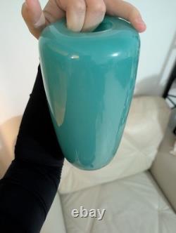 Jørgen Mortensen JM Vintage Rare Tourqouise Blue Vase Portugal Glass Art