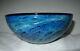 JOSH SIMPSON Blue New Mexico ART GLASS Bowl signed & dated 1998 8&1/2