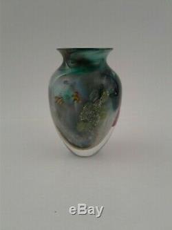 JOSH SIMPSON STUDIO Inhabited Oceans Art Glass Vase Signed and Dated 5