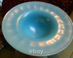 Jade Blue Flared Comport Tazza Northwood 631 Iridescent Stretch Glass Vint 1920