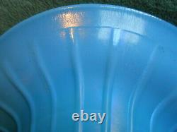 Jade Blue Flared Comport Tazza Northwood 631 Iridescent Stretch Glass Vint 1920