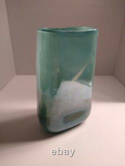 Jamie Young Vapor Metallic Art Glass Vase 9x5 Blue
