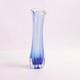 Japanese Blue Glass Bud Vase Frilled Rim Slender 26 cm