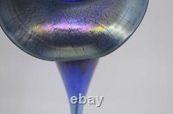 John Barber & Gavin Heath Studio Art Glass Iridescent Blue JITP Vase