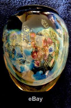 Josh Simpson American Art Glass Vase, 2005, Five Inches Tall Magnificent