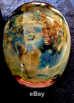 Josh Simpson American Art Glass Vase, 2005, Five Inches Tall Magnificent