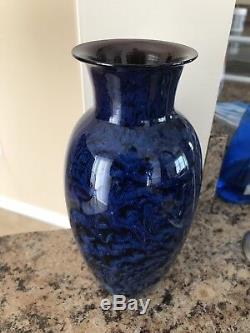Josh Simpson Blue New Mexico 8 Vase Signed Mint NR