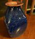 Josh Simpson Corona Vase Cobalt Blue New Mexico Glass Signed