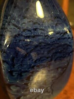 Josh Simpson Corona Vase Cobalt Blue New Mexico Glass Signed