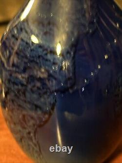 Josh Simpson Corona Vase Cobalt Blue New Mexico Glass Signed