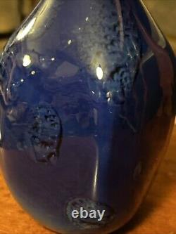 Josh Simpson Corona Vase Cobalt Blue New Mexico Glass Signed