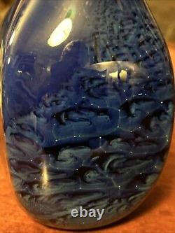 Josh Simpson Corona Vase Cobalt Blue New Mexico Glass Signed