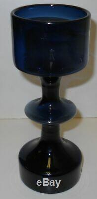 Kaj Franck Vintage Dark Blue Rulla Art Vase KF 245 Nuutajarvi Finland Signed