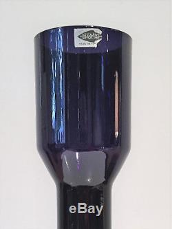 Kaj Franck for Nuutajarvi Notsjo Finland Inky Blue Tall Glass Vase