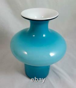 Kastrup-Holmegaard 16.5cm Carnaby Bulge Vase in Blue & Opal