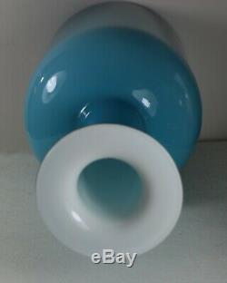 Kastrup Holmegaard Otto Brauer Blue and White Encased Gul Vase 45. Cms