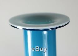 Kastrup Holmegaard Otto Brauer Blue and White Encased Gul Vase 45. Cms