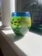 Ken & Ingrid Hanson Green & Blue Garden Milifiore Art Glass Vase Signed 7