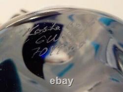 Kosta Boda, 11, Goran Warff, Signed, #d, Clear and Blue Art Glass Vase, Sweden