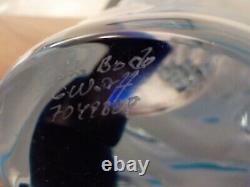 Kosta Boda, 11, Goran Warff, Signed, #d, Clear and Blue Art Glass Vase, Sweden