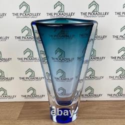 Kosta Boda Artists Choice Blue Teal Ombre Art Glass Vase Sweden 8.5 Inch