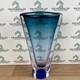 Kosta Boda Artists Choice Blue Teal Ombre Art Glass Vase Sweden 8.5 Inch