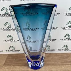 Kosta Boda Artists Choice Blue Teal Ombre Art Glass Vase Sweden 8.5 Inch