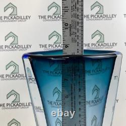 Kosta Boda Artists Choice Blue Teal Ombre Art Glass Vase Sweden 8.5 Inch