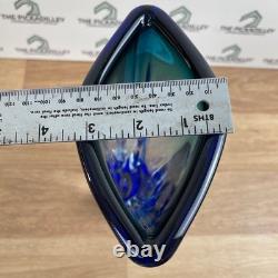 Kosta Boda Artists Choice Blue Teal Ombre Art Glass Vase Sweden 8.5 Inch