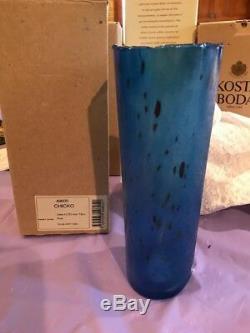 Kosta Boda Bertil Vallien Artist's Collection Chicko Series 49605 Blue Vase